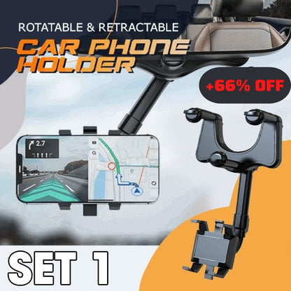 🔥🔥Hot Sale🔥 (3 PCS + 75% OFF) - Rearview Holder - Rotatable and Retractable Car Phone Holder