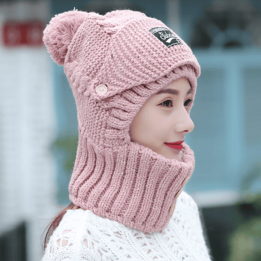 2 in 1 Mask Scarf Knitted Hat