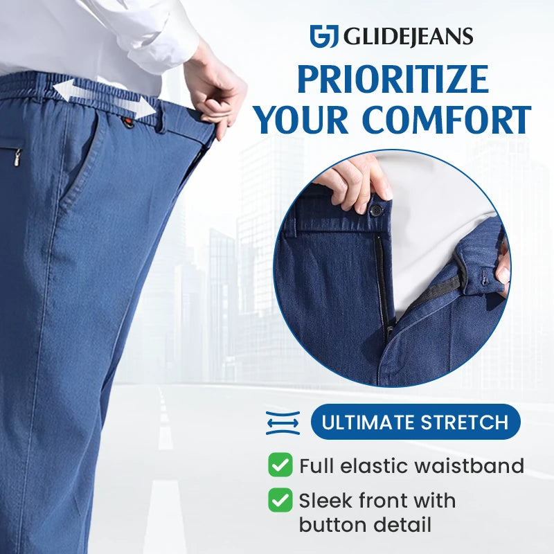 GlideJeans - Straight Fit Flexible Waist Comfort Jeans