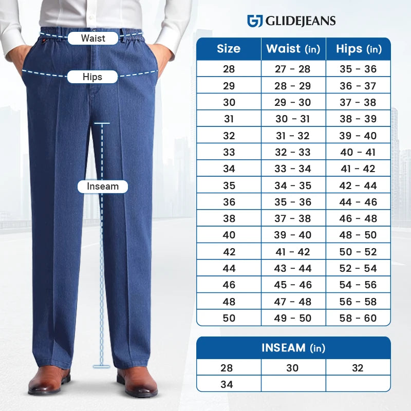 GlideJeans - Straight Fit Flexible Waist Comfort Jeans